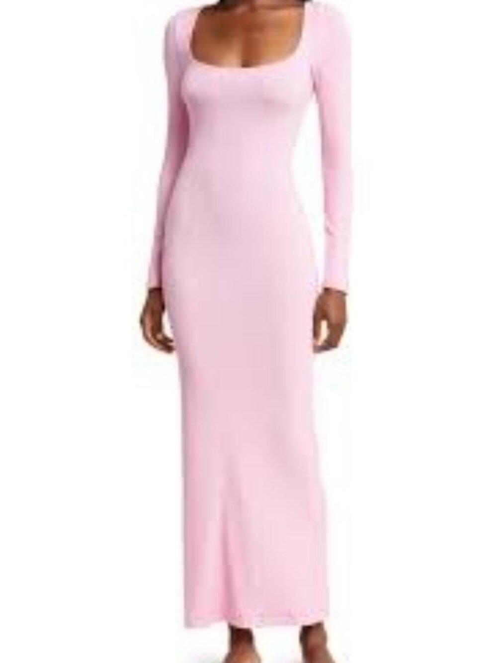 🌸 SKIMS Soft Lounge Ribbed Long Sleeve Dress | Cherry Blossom Pink | MP | NWT 🦩